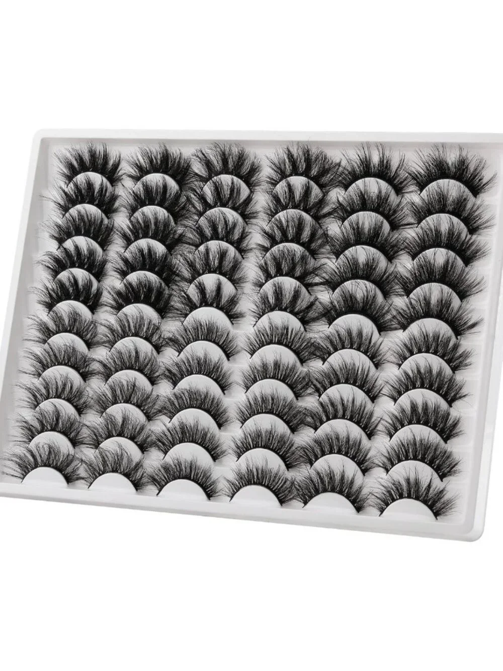 30 Pairs 20MM Faux Mink False Eyelashes - 6D Volume, Dramatic Styles, Bulk